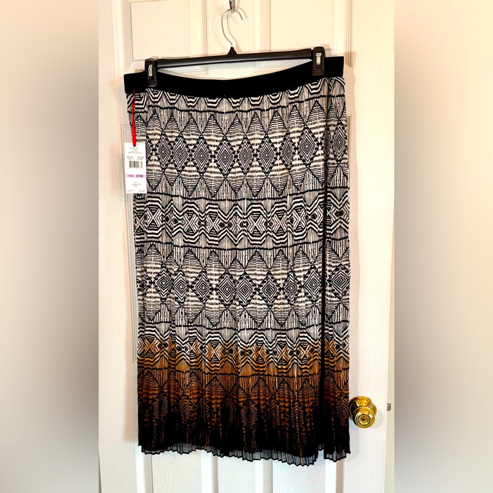 NWT Ruby Rd. Woman’s Maxi Elastic Waist Skirt Tribal Print Ombre 22W MSRP $70